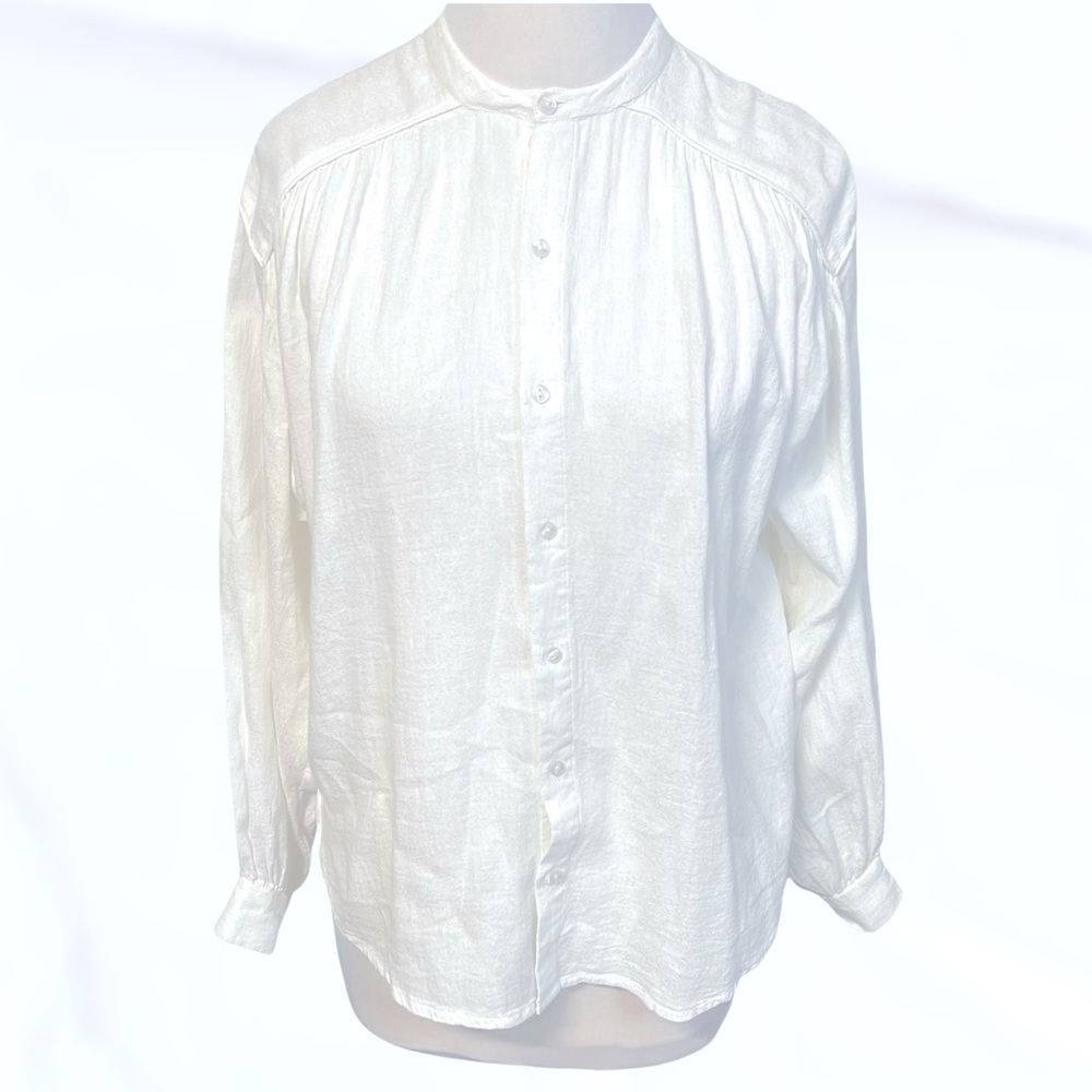 Rolla’s White Button Down High Neck Classic Capsule Top Size XS